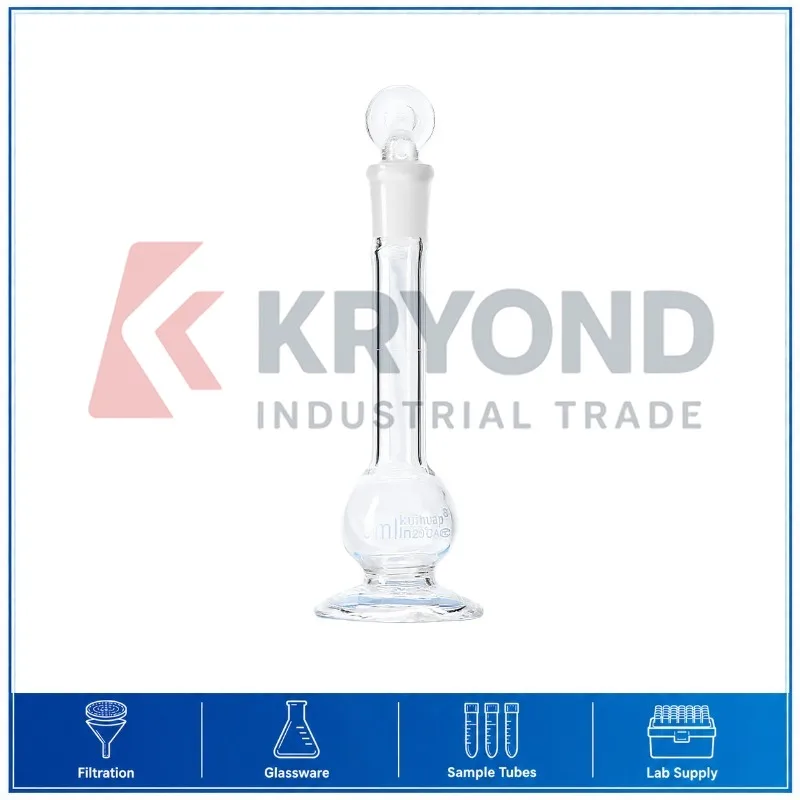 High Borosilicate Glass Volumetric Flask Pear Shape 1mL 2mL 5mL Acid Alkali Resistant Laboratory Measuring Vessel Research Model