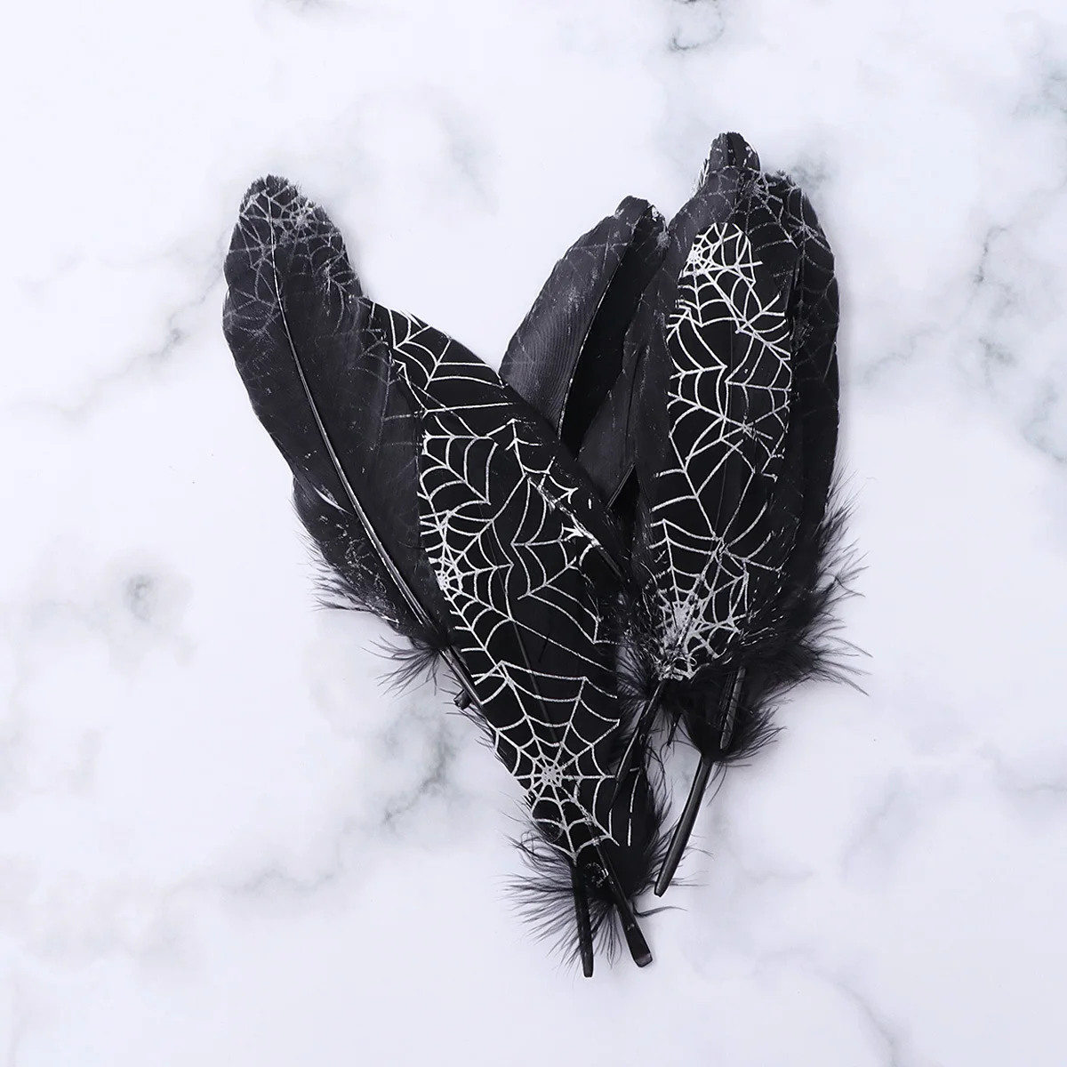 

20Pcs Black Spider Web Pattern Swan Handmade DIY Craft Supplies Party Decoration Photo Prop Headgear Accessories