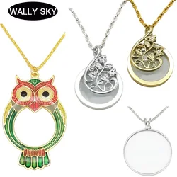 Necklace Magnifying Glass Reading Magnifie Lovely Owl Women Sweater Chain Magnifier Classic Noble Elegant Pattern MINI Size