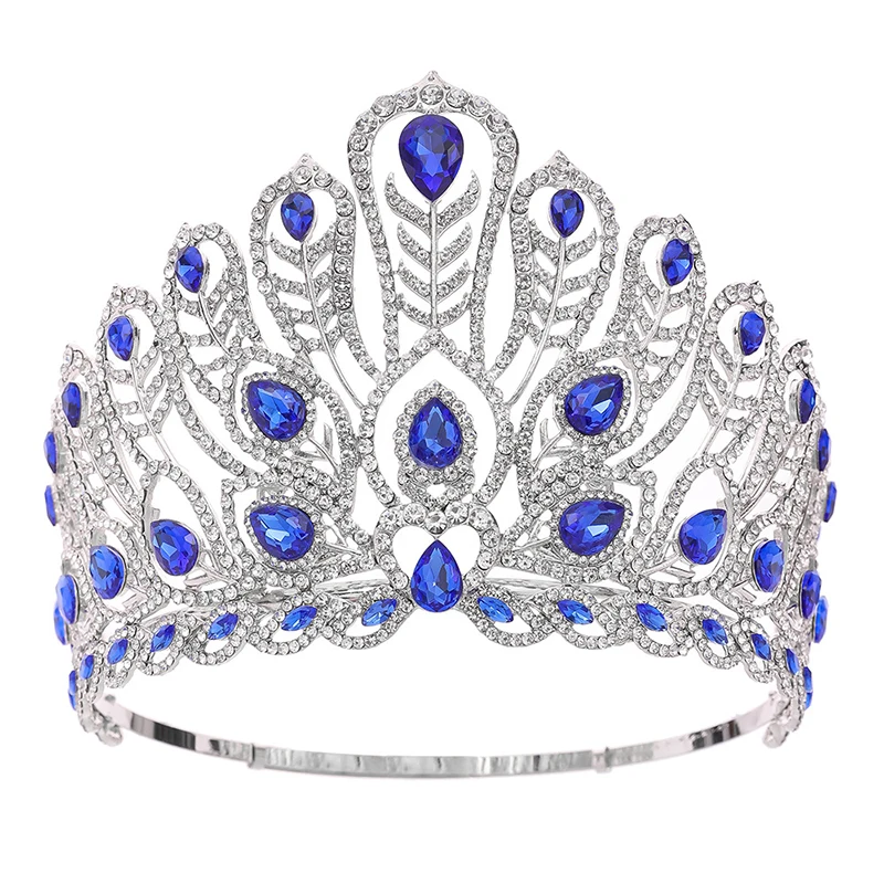 More Colors Royal Queen Pageant Miss Crown Headdress Bride Tiaras and Crowns Prom Wedding Hair Jewelry Accessories