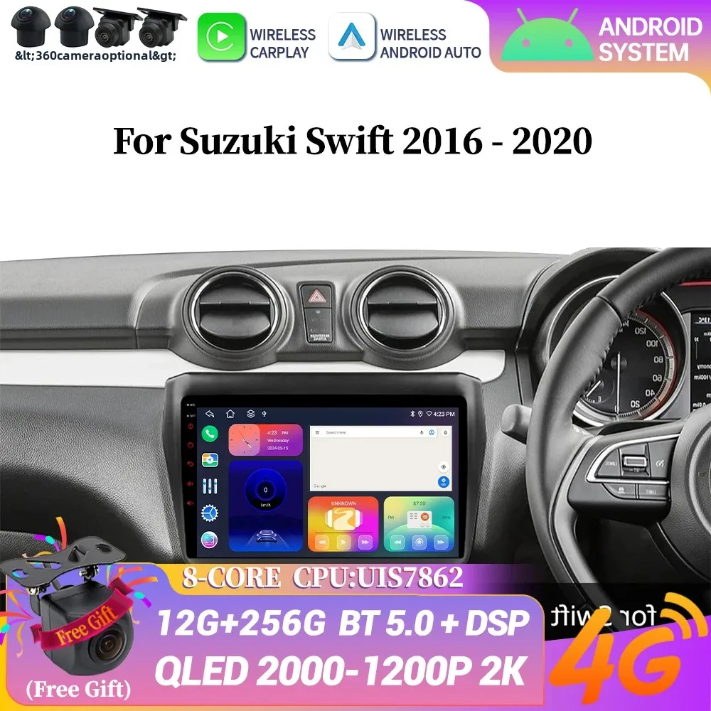 

Android 14 Car Radio Multimedia Navigation Wireless Bluetooth Carplay Head Unit Stereo Touch Screen for Suzuki Swift 2016-2020