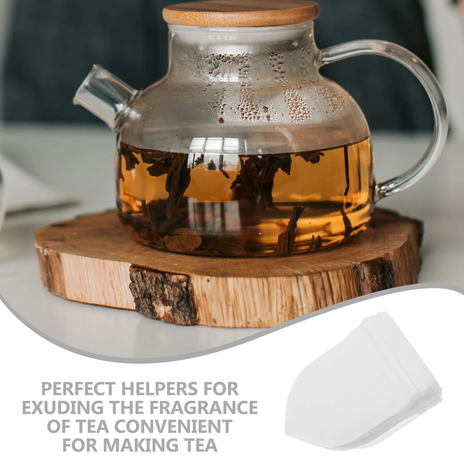 

100Pcs Disposable Tea Infuser Bags Food Grade Loose Leaf Tea Filter Bags Drawstring Strainer for Herbal Coffee