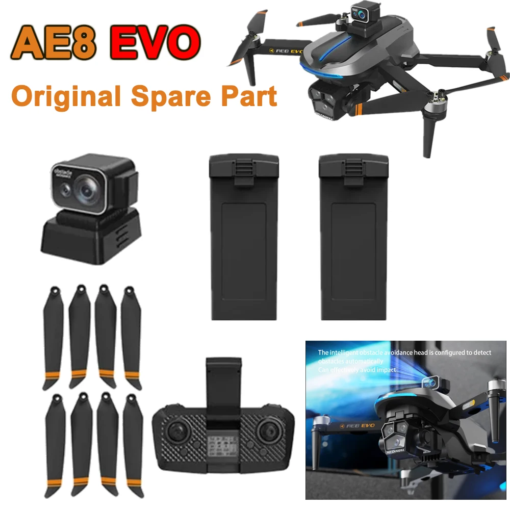 AE8 EVO Drone Brushless Quadcopter Spare Part Propeller Blade / Laser Obstacle Avoidance / Battery / Controller Accessory