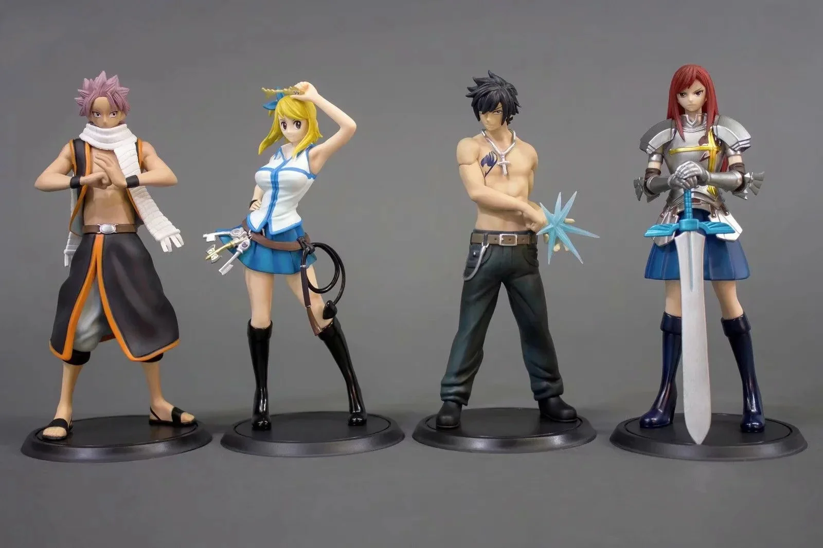 Anime Fairy Tail Lucy Heartfilia Cinza Fullbuster Erza Scarlet Etherious Natsu Dragneel Figuras de ação em PVC Estátua Modelo Brinquedos Boneca