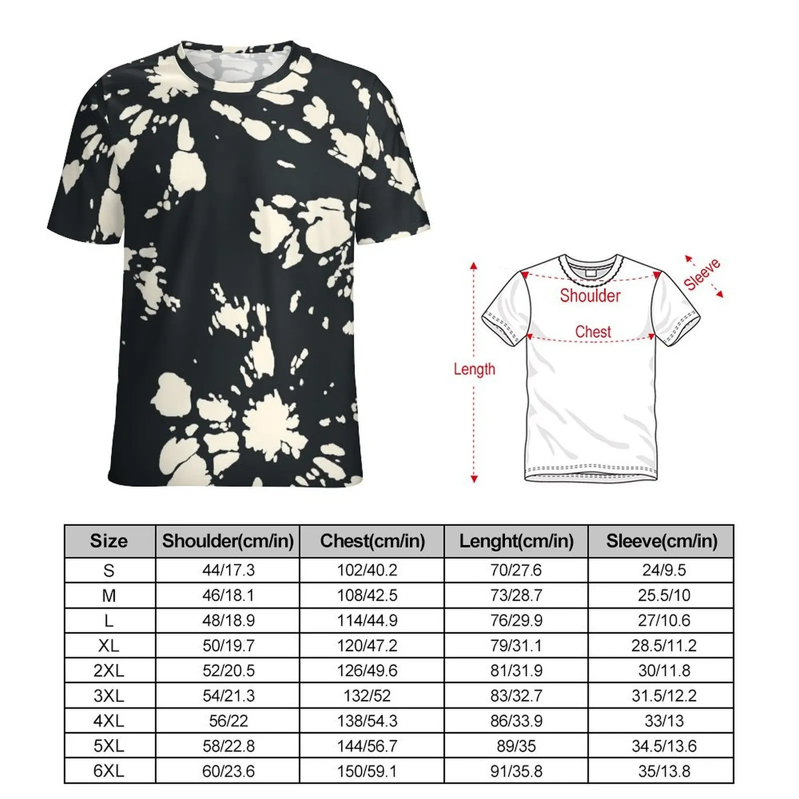 Big Size T Shirt Summer Black Tie Dye T Shirts Abstract Flower Print Y2K Casual Crew Neck Tshirt Male Harajuku Design Top Tees