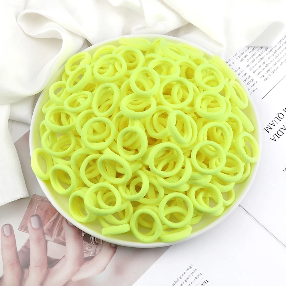 50-200 Stücke Kinder Candy Farbe Haarband Mädchen 3 CM Grundlegende Bunte Haargummi Pferdeschwanz Halten Elastische Haargummis Haarschmuck – Detail 19