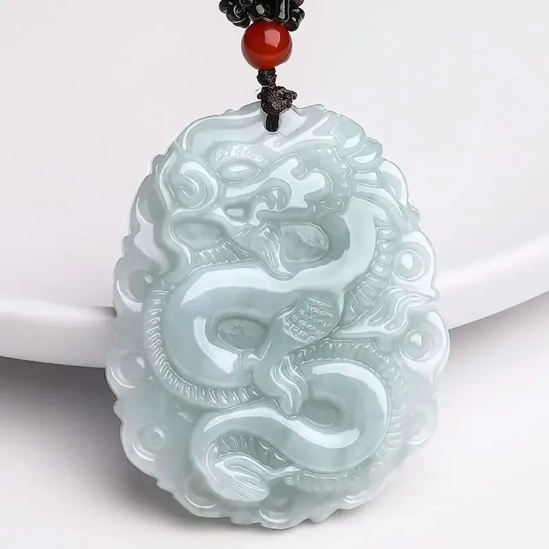 

Natural A-grade Jade Zodiac Dragon Tag Pendant for Men and Women, Dragon Walk World Versatile Pendant