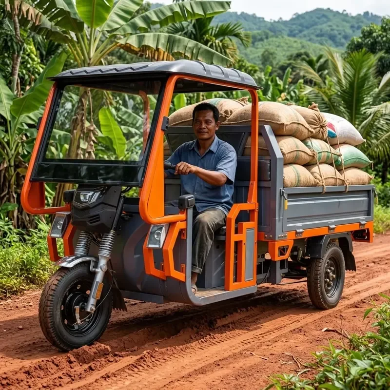 Electric Tricycle 1200W Motor 1200kg Load Capacity Triple Brake System Heavy Duty Cargo E Trike for Sale Factory Direct Price