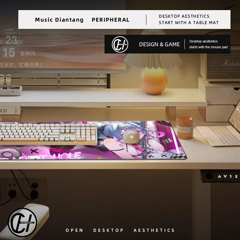 Hot 3mm Rabbit Hole Aesthetic Anti-slip Rubber Mouse Pad Anime Figure Hentai Bunny Girl Computer Desk Mat Cute Desk Accessories