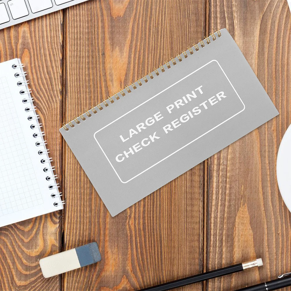 

4Pcs Large Print Checkbook Register High Contrast Fonts Date Section Transaction Register for Personal Business Use