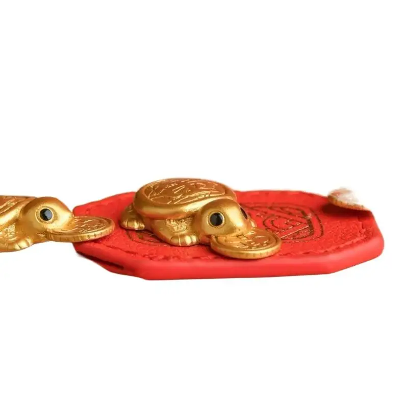 Mini-Goldene Glücksschildkröten-Figuren, Reichtumssymbol-Design, Feine Handwerkskunst für Heimdekoration, Chinesisches Neujahrsgeschenk, Schreibtisch-Ornament – Detail 8