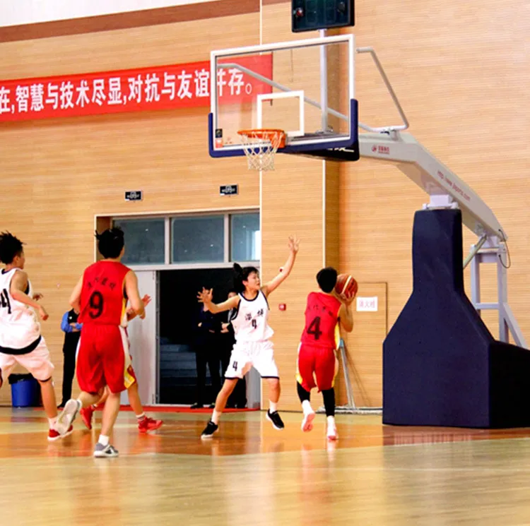 Professional FIBA  Basketball Hoop Stands Indoor Outdoor Foldable Standard System Adjustable Height Portable Basketball Hoop