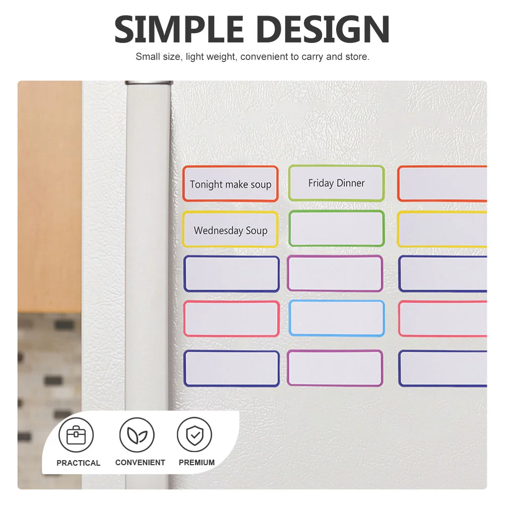 54 Pcs Magnetic Label Thin Stainless Door Wall Labels Locker Wallpaper Refrigerator Magnets Sticker