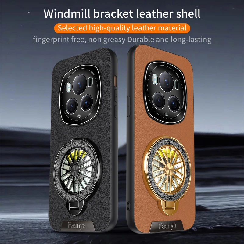 

Роскошный кожаный мягкий чехол для телефона с металлической текстурой для Honor Magic7 Pro 6 5 4 Lite 5G, противоударный защитный чехол с держателем