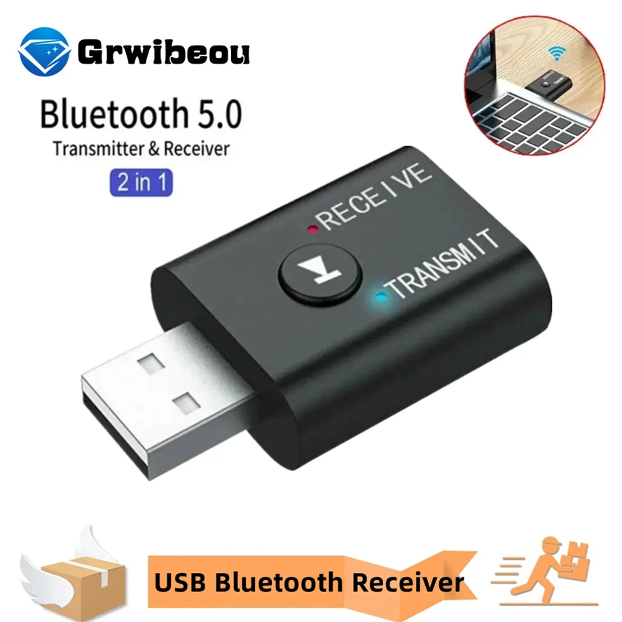 2 в 1 USB беспроводной Bluetooth адаптер 5,0 передатчик Bluetooth для компьютера ТВ ноутбука динамика гарнитуры адаптер Bluetooth приемник