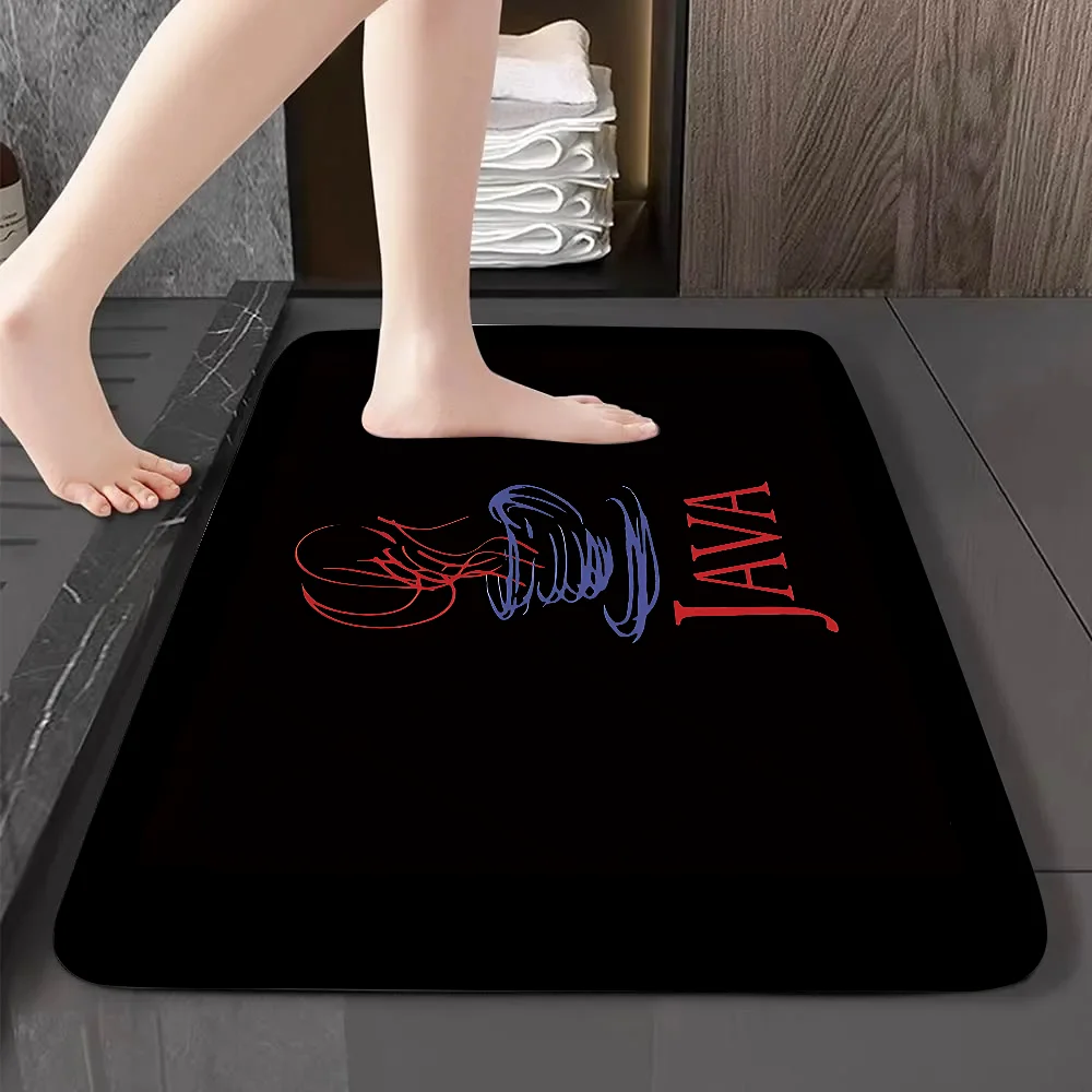 J-JavaS شعار الكلمة حصيرة الرسم المطبوعة الفانيلا ممسحة للحمام المطبخ مدخل السجاد ديكور المنزل