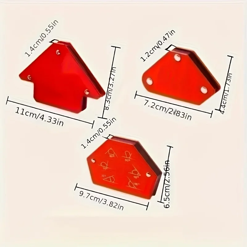 6-Piece Magnetic Welding Angle Holder Set - Multi-Angle Metal Locator Tools with Anti-Collision Housing & Resin Edge Sealing for