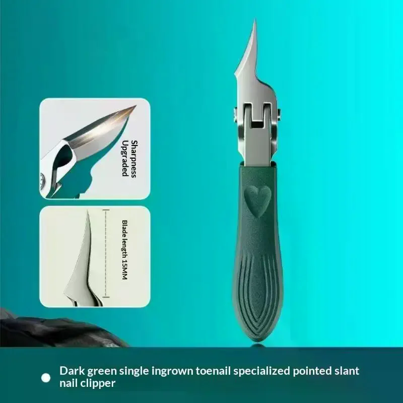 Slanted Pointed Nail Clipper Sharp And Durable Anti-Splash Toenail Clipper For Ingrown Thick Toenail Pliers Scissors Nail Care