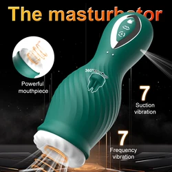 Automatic Male Masturbator Cup Penis Blowjob Sucking Vibrator Machine Vagina Pocket Pussy Masturbation Adult Sex Toys for Man