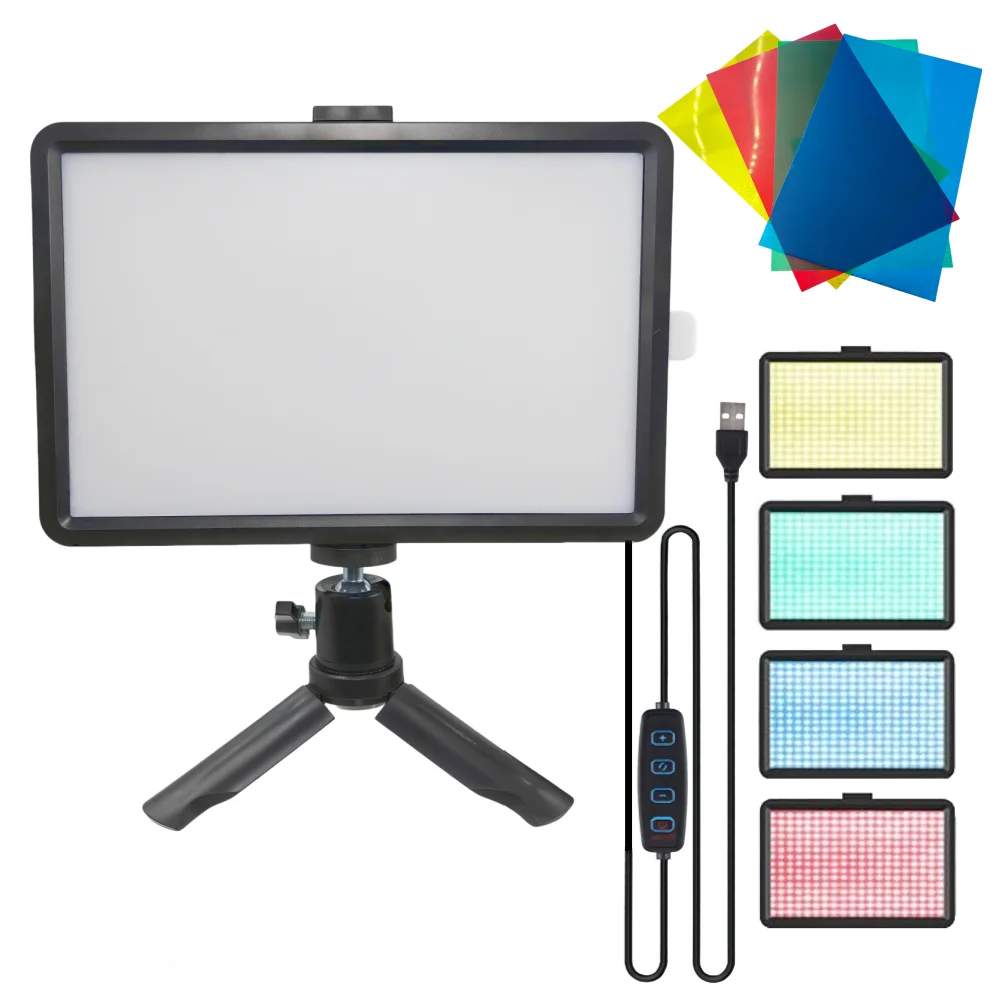 8-inch Photography Lighting Led Fill Light Video Fill Lamp Panel For Photo Studio Live Streaming With 4 Colors RGB Filter