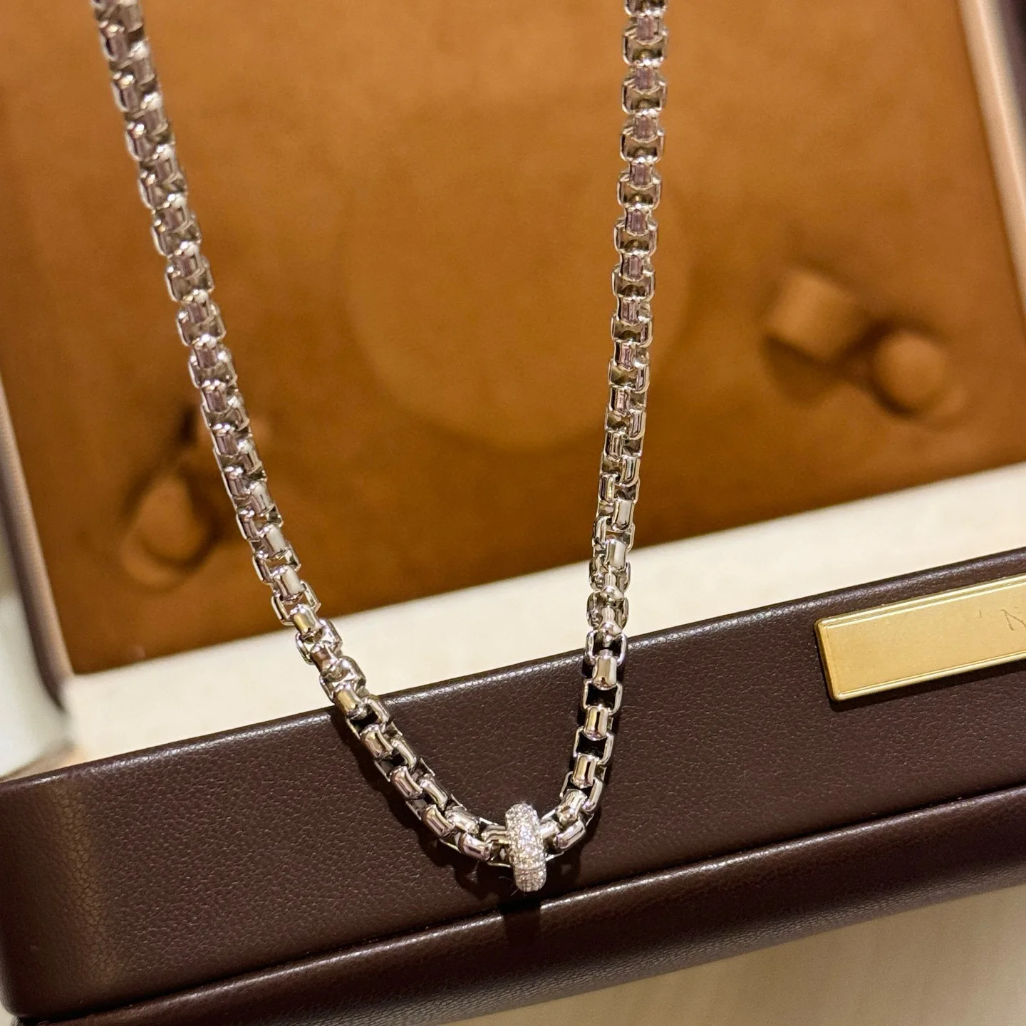 

Ожерелье-цепочка из 100% стерлингового серебра 925 пробы с цирконием и виноградной лозой для женщин, ювелирные изделия