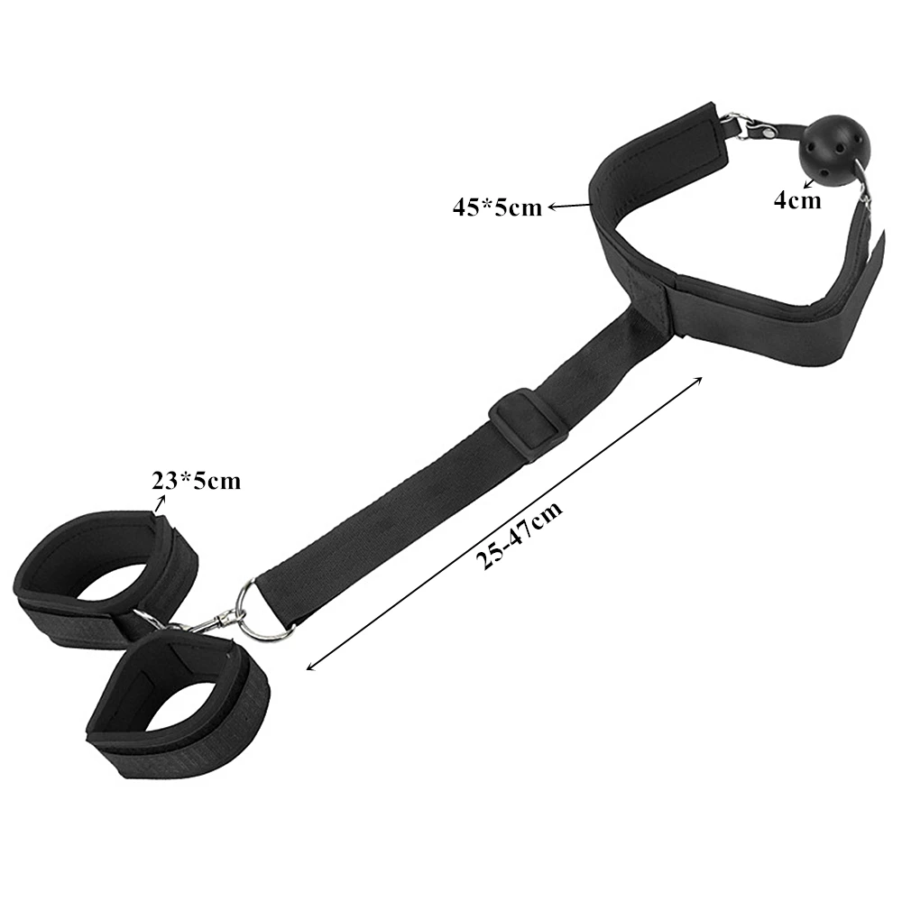 Bdsm عبودية مجموعة غريبة السرير الجنس لعب للبالغين الفم الكرة أصفاد القيود الكمامة الوثن SM مجموعة ألعاب للمرأة الأزواج ألعاب