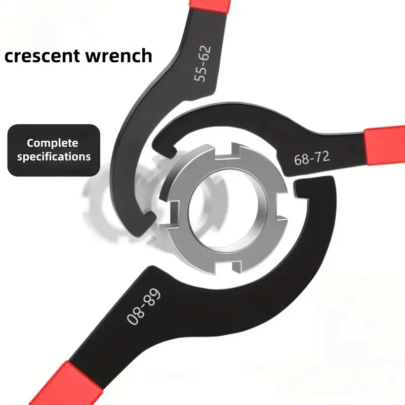 5pcs Anti Slip Half Moon Wrench Hook Wrenches Tools Set C-Shape Spanner Motorcycle Car Repair Shock Djustment Spanner Hand Tool