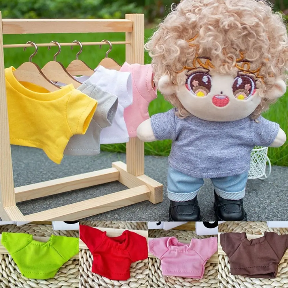 10cm Doll Clothes Hoodies T-shirt New Fashion Style Elastic T-shirt Sweaters Idol Doll Outfit Cotton Stuffed Dolls Accessories