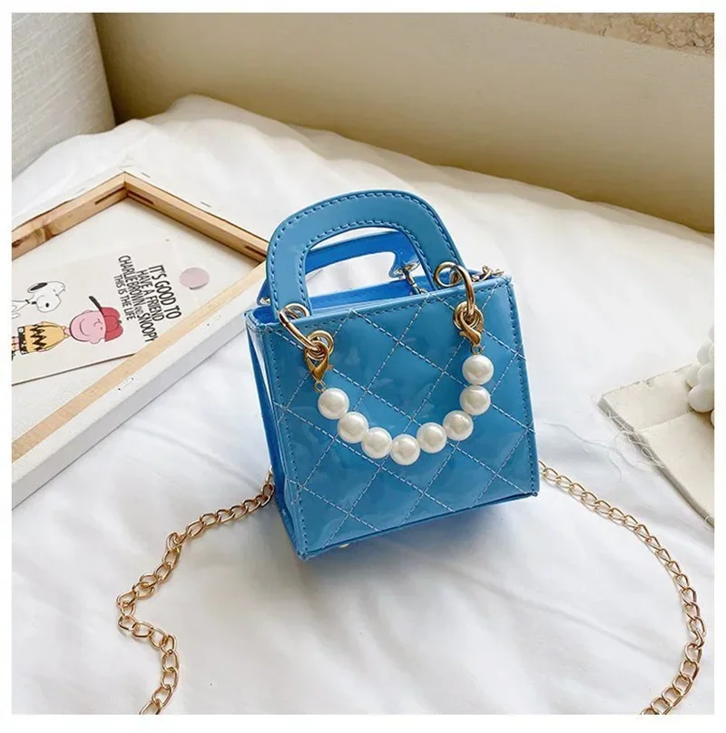 Bolsos cruzados para niños y niñas, bolsos de hombro, bolso de mano para bebés, bolso de mensajero elegante con perlas, nueva moda