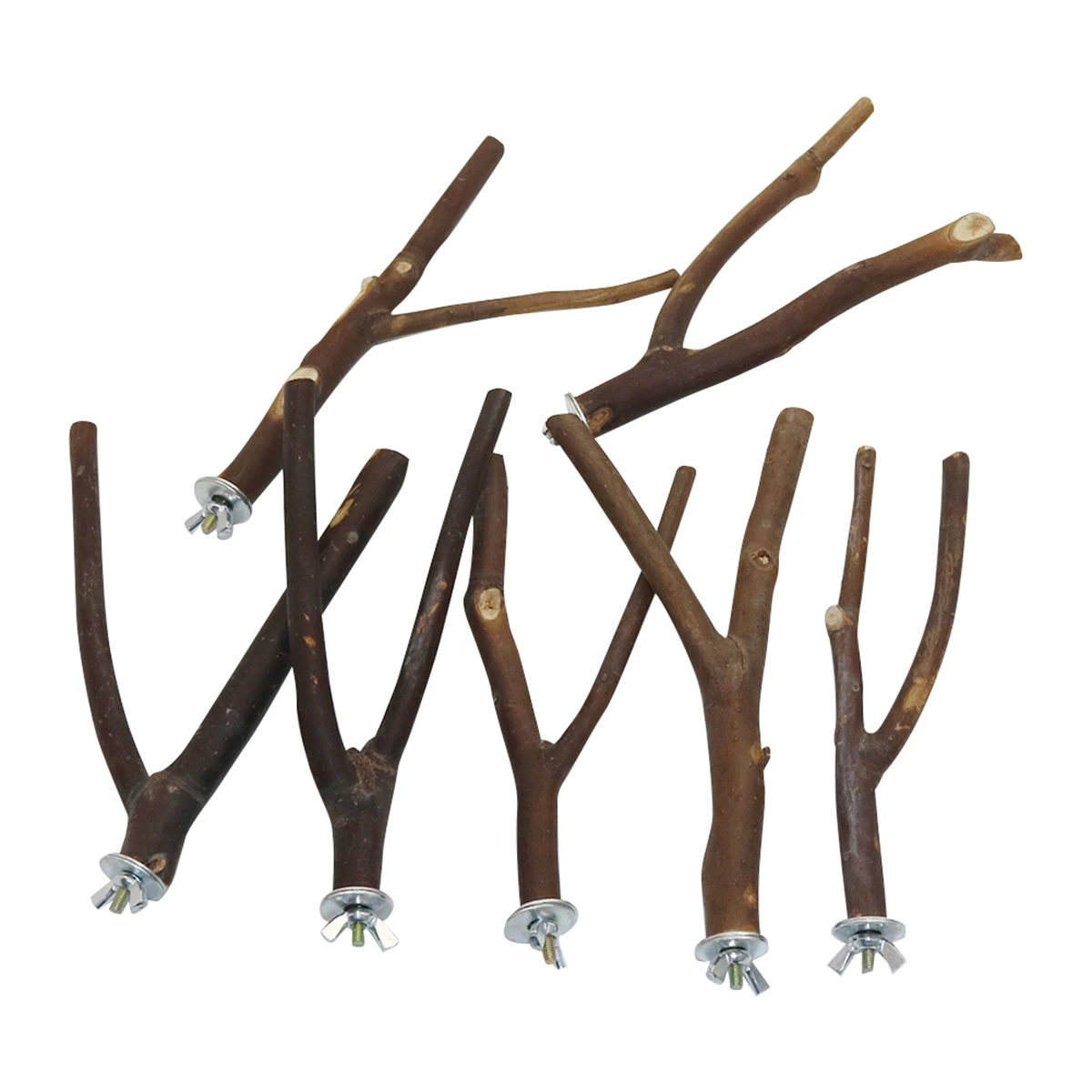 1/3Pcs Pet Birds Perches Parrot Original Wood Standing Bars Hamster Branch 2 Part Tree Fork Totoro Squirrel Birdcage Accessories