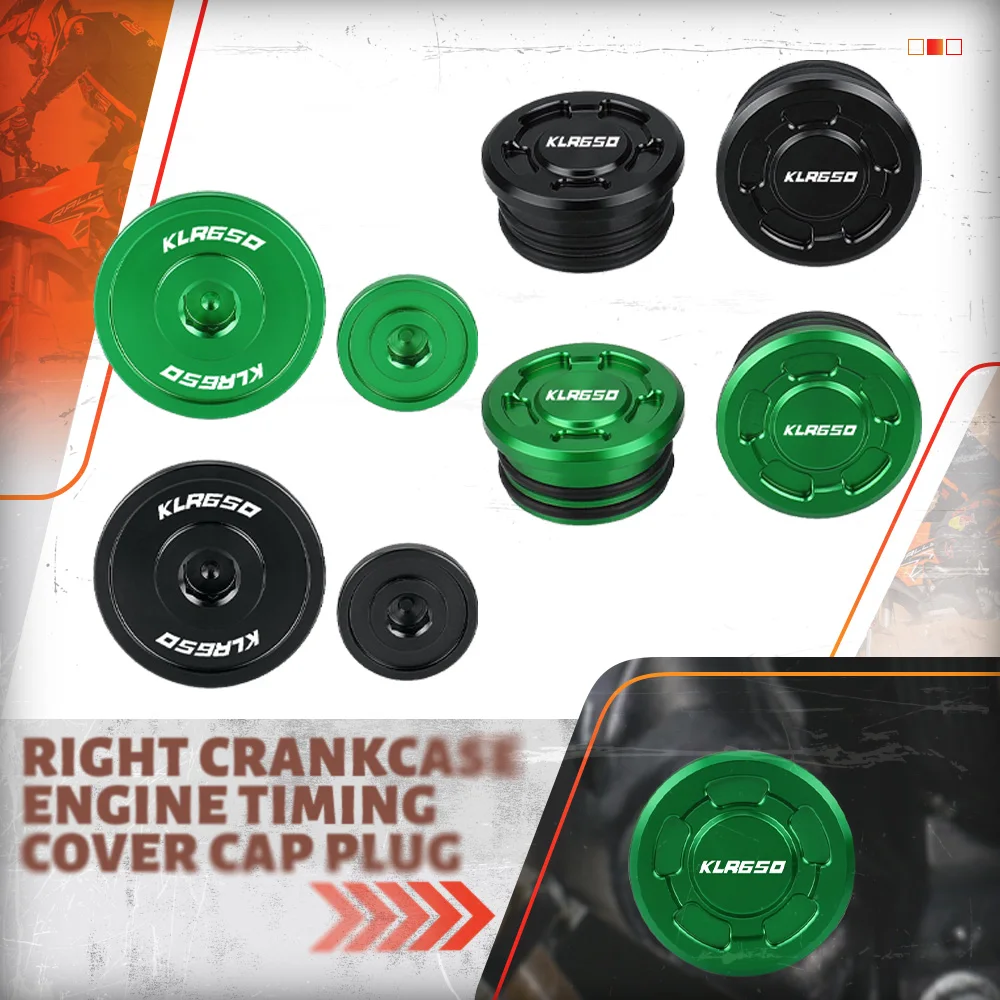 

For Kawasaki KLR650 CNC Aluminum Motorcycle Accessories Frame Plug Cap Hole Cover Swing Arm Hole Plugs Set 1987-2022 2023 2024