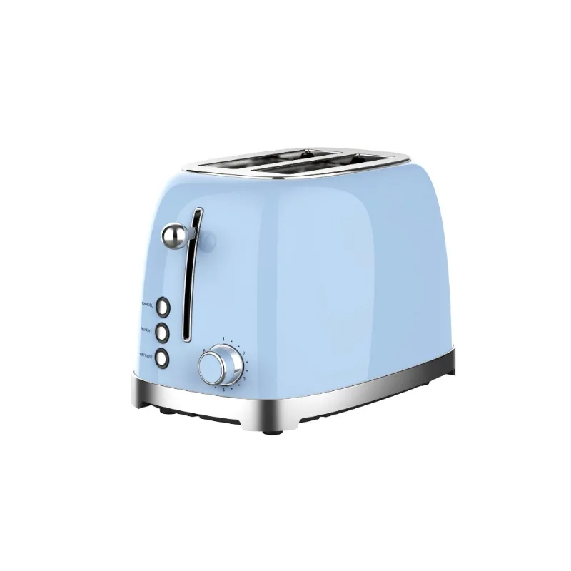 Custom Logo 2 Pieces Retro Stainless Steel Electric Toaster USB Automatic Pop-Up Home Hotel Kitchen Home Appliances