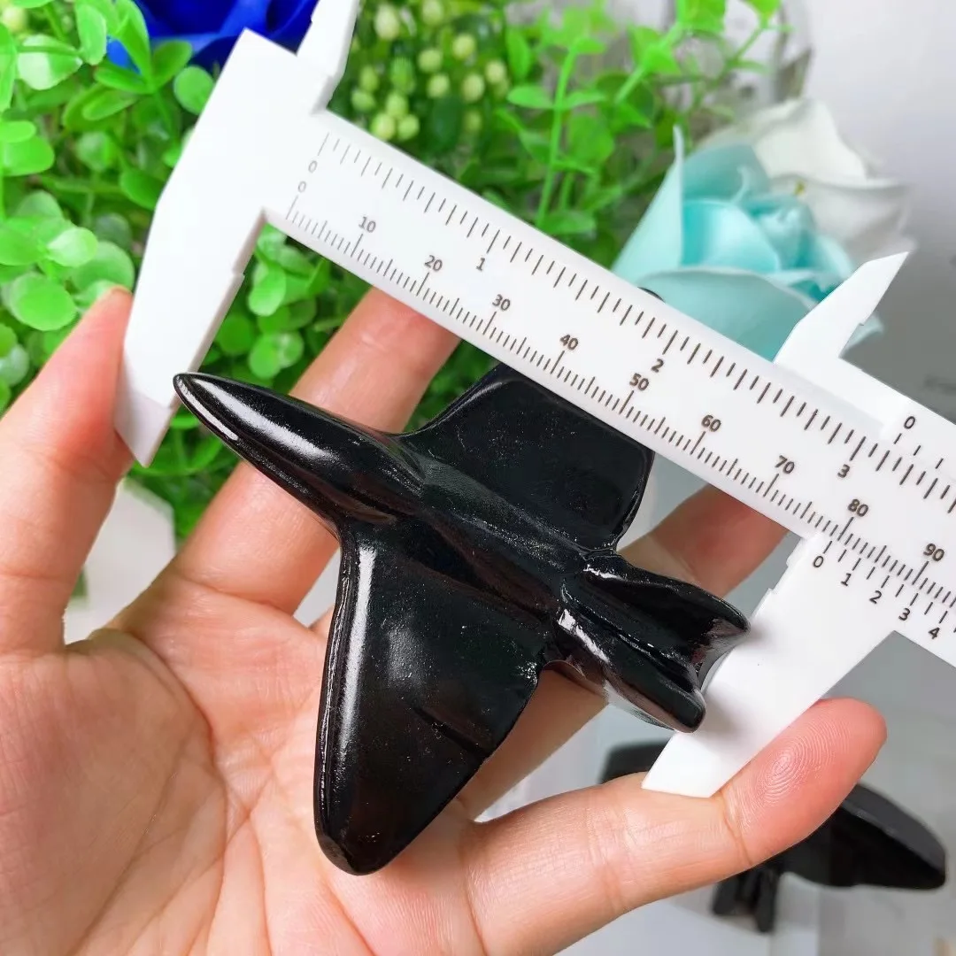 8cm Natural Obsidian Crystal Warcraft Hand Made Carved Statue Home Decoration Accessories 1pcs