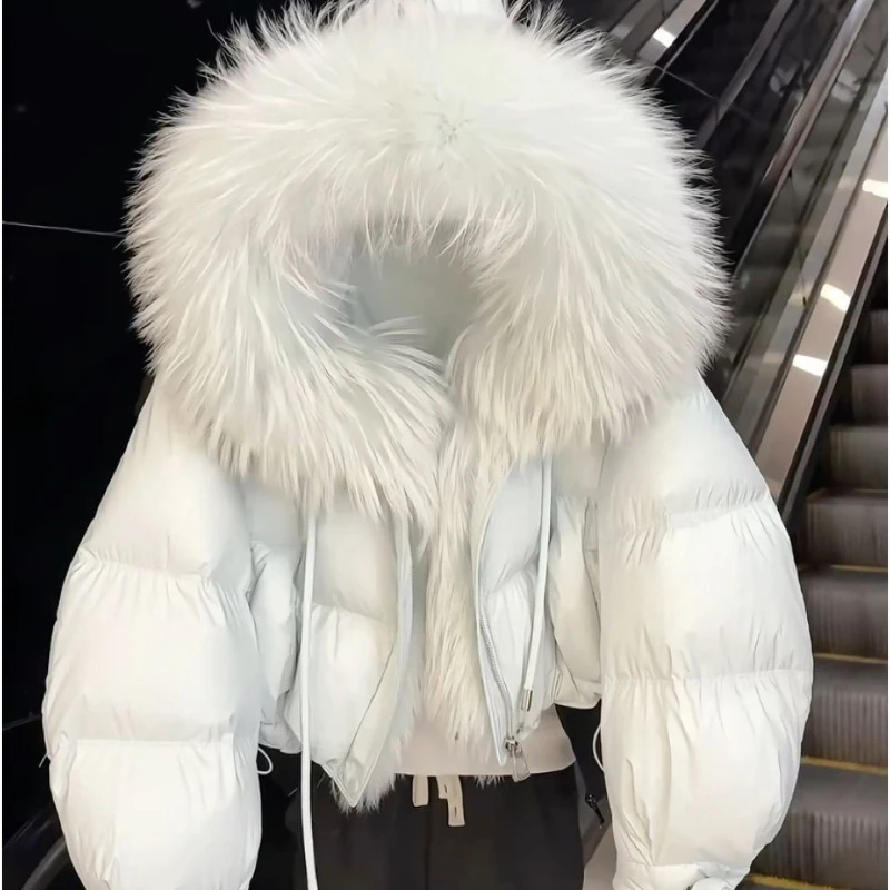 2025 New Large Hairy Collar Medium to Large Children's High end Leisure Warm Cotton Jacket