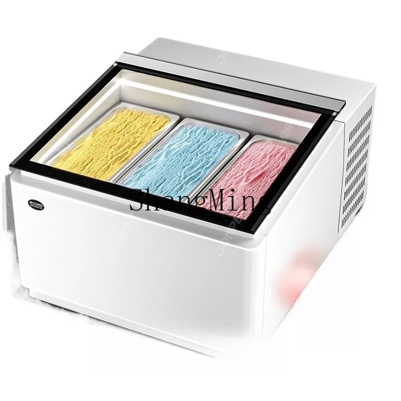 

ZYY ice cream display cabinet desktop frozen ice cream cabinet thick cut fried yogurt milk display cabinet