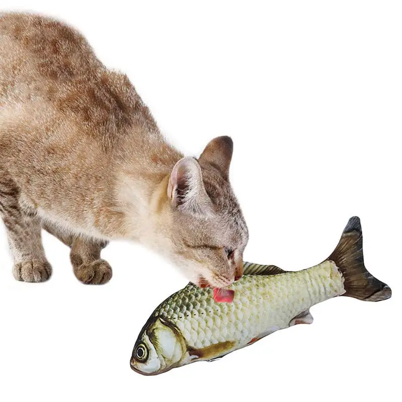 3D Soft Plush Simulation Cat Toy Fish Catnip Fish-Shaped Anti-Bite Chewing Interactive Training Toy Pet Supplies