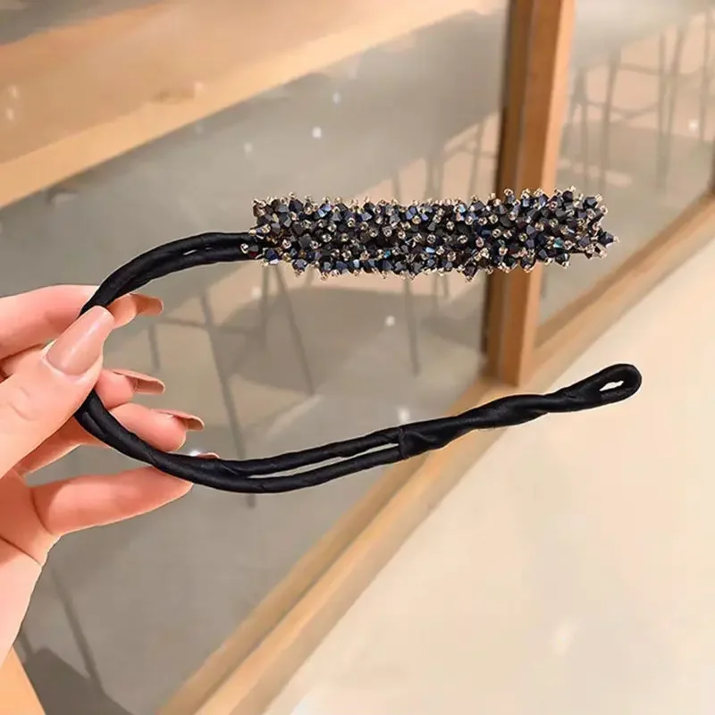 Cinta de cristal para hacer moños para mujer, 1 piezas, herramientas de estilo de pelo, rizador de pelo de moda coreana, accesorios de regalo para novia