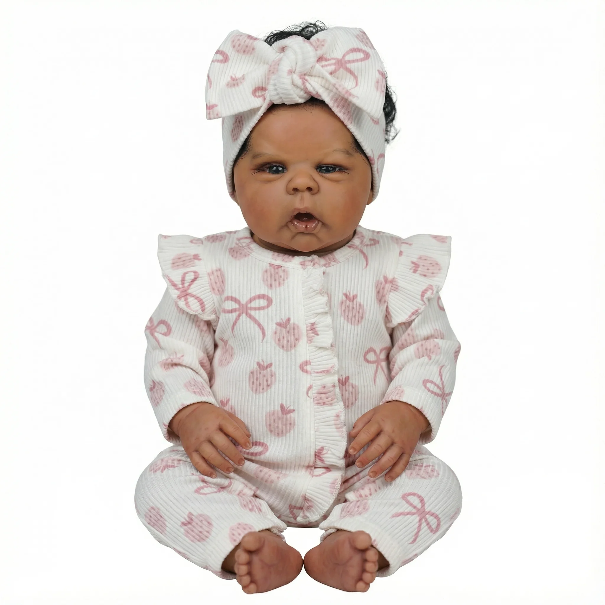 

Кукла-реборн NPK 22 дюйма, ручная роспись, темная кожа, волосы на прядях, реалистичная, высококачественная, ручная работа, коллекционная, художественная кукла