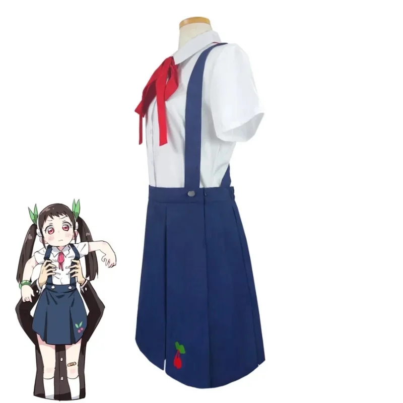 Disfraz de Cosplay de Hachikuji Mayoi de la Serie de Anime Bakemonogatari, Camisa con Tirantes, Falda, Uniforme Escolar, Sexy y Lindo para Mujer DP[7/