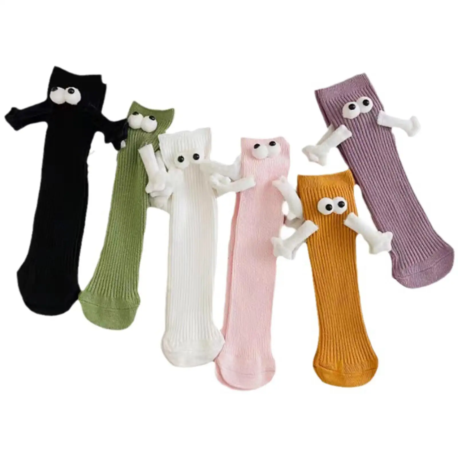 

Cute Mid Tube Socks Club Celebrity Toe Socks 3D Doll Eyes Couple Socks
