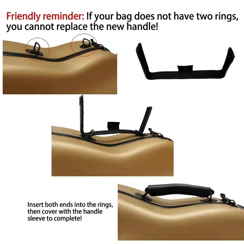 Cello Violin Case Grip Replace Viola Guitar Case Grip Handle Replace Easy Quick Installation Leather Material Soft Comfortable image 6