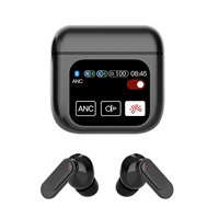 LED Touch Screen Headphone Bluetooth V5.4 EDR TWS Wireless Earphones Visible Active Headset ANC ENC Noise Reduction Earbuds