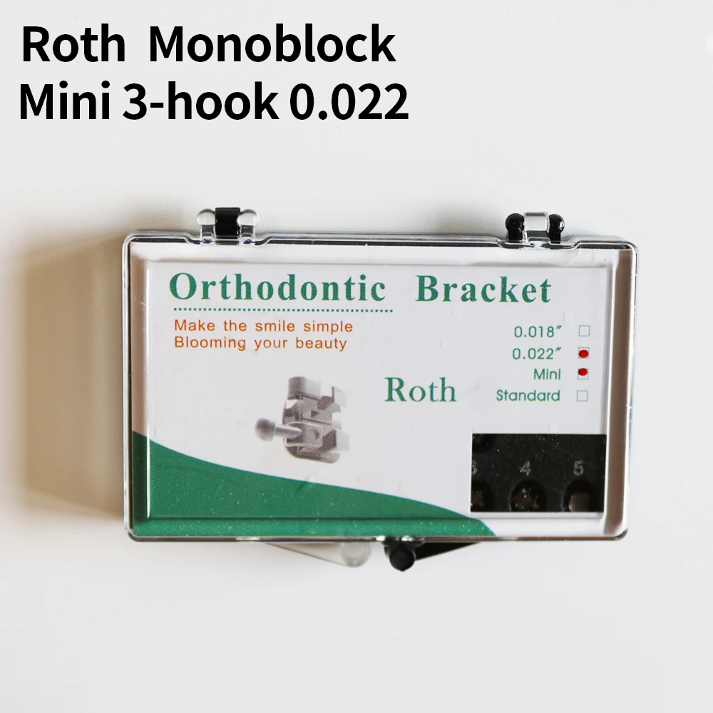 

5Packs Orthodontic Braces Bracket Roth 3Hook Mini Bracket Small Plastic Box