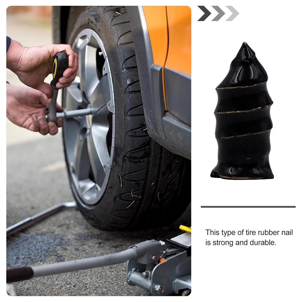 20pcs Tire Repair Rubber Screw Nails Portable Car Tire Repairing Tool For Vehicle Electric Bike Motorbike Skid Resistance
