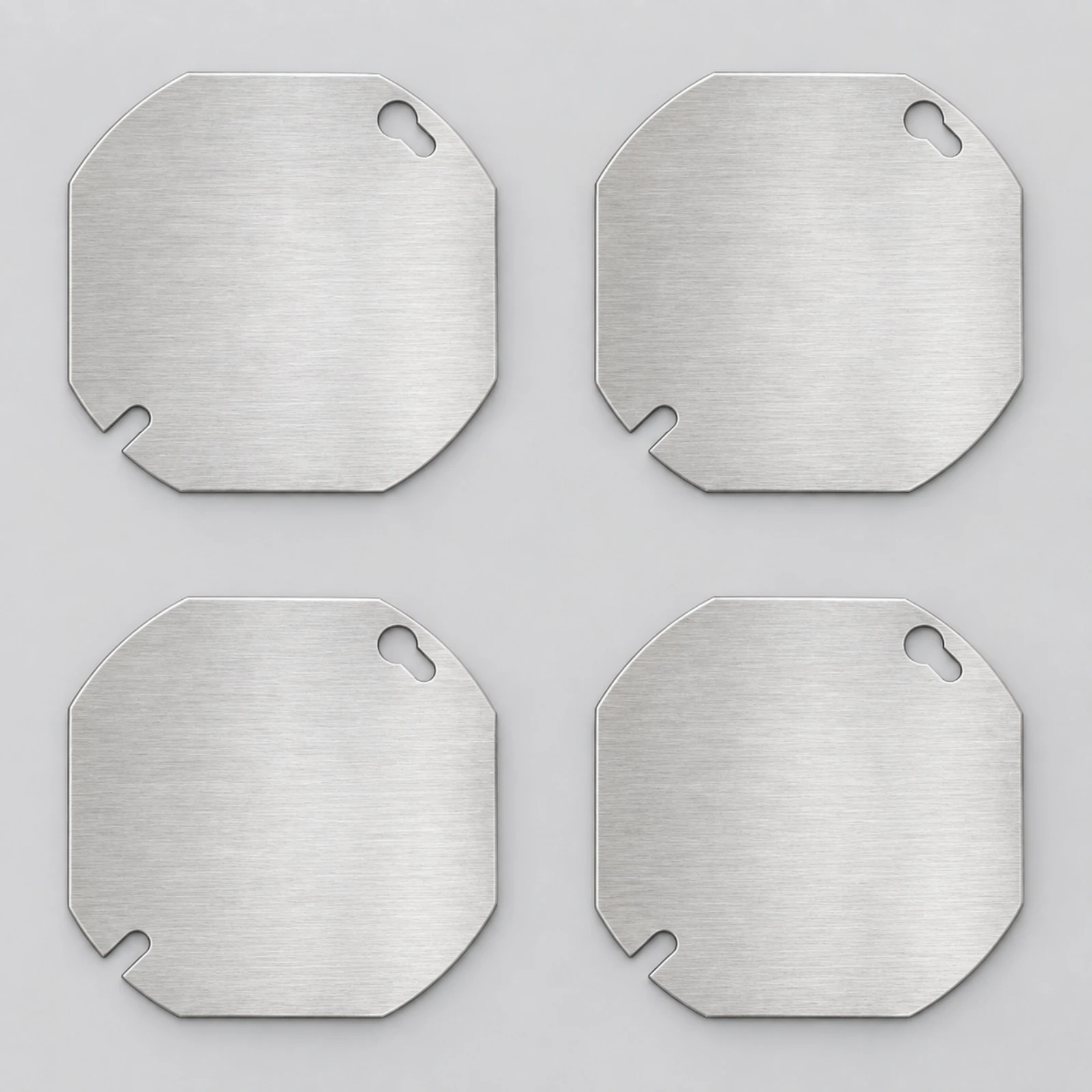 4 Pieces Flat Stainless Steel Junction Box Cover Slim Stainless Steel Octagonal Electrical Box Cover Easy to Install