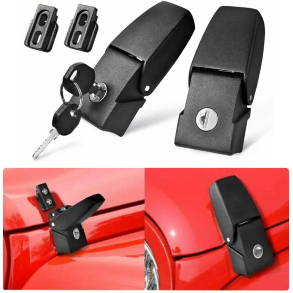 

For Jeep Wrangler JK JKU 2007-2018 Aluminum Hood Latches Hood Lock Catch Kit