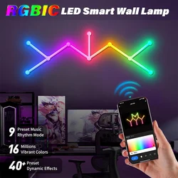 RGBIC LED Wall Light Smart Multicolor USB Atmosphere Bars Lights Splicing Lamp APP Control Music Sync Backlight Game Room Decor