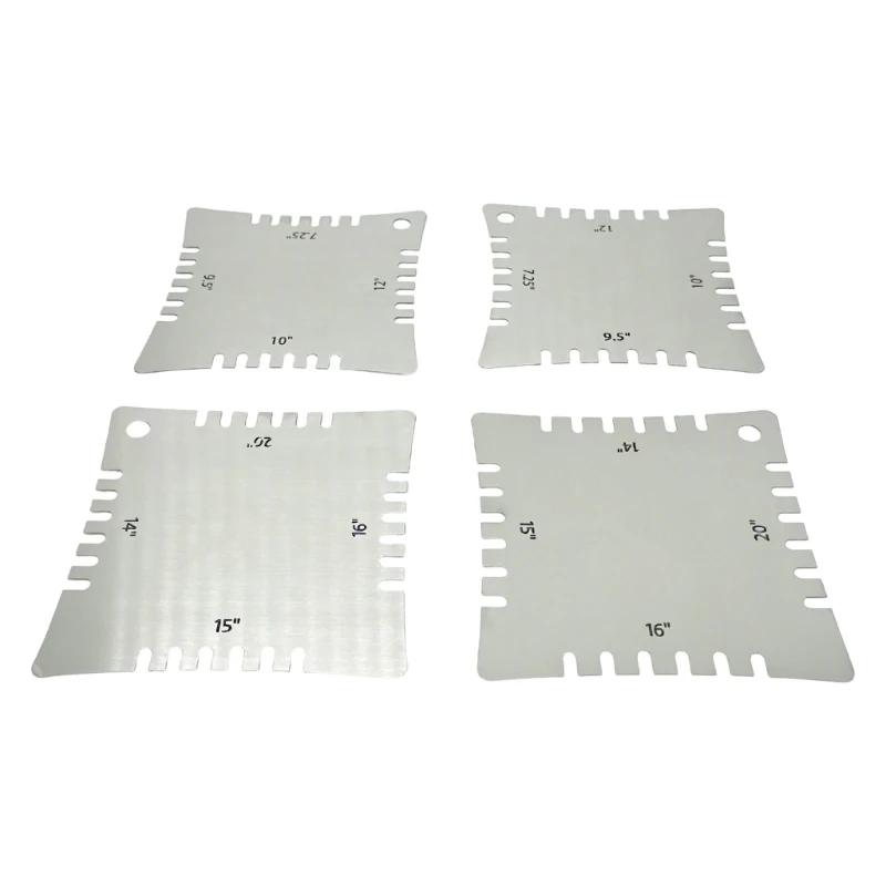 4Pcs Guitar Notched Gauge Metal Guitar Neck Fretboard Ruler Enduring