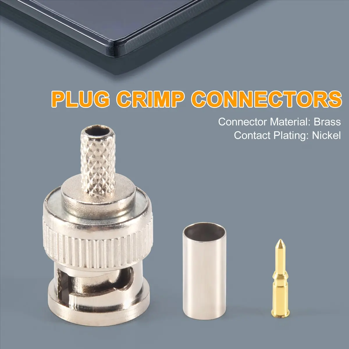 A14M 10 Sets 3-Piece BNC Male RG58 Plug Crimp Connectors