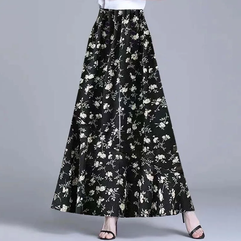 2023 Women's Clothing Spring Summer Office Lady Elegant Trend Korean Fashion Loose Printing Elastic Waist Casual Wide Leg Pants